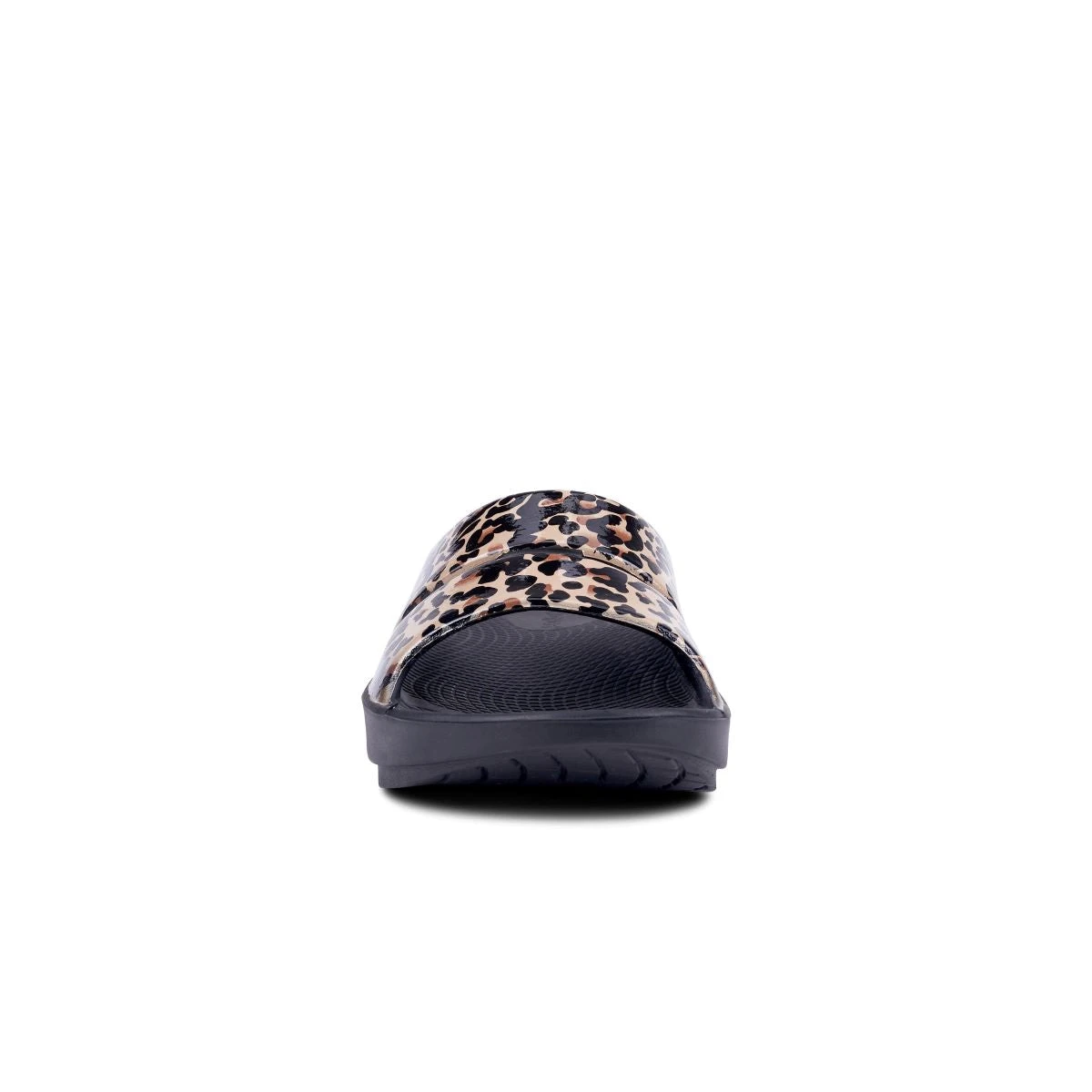 'OOFOS' Women's OOahh Slide Limited Edition - Black / Leopard - Image 5