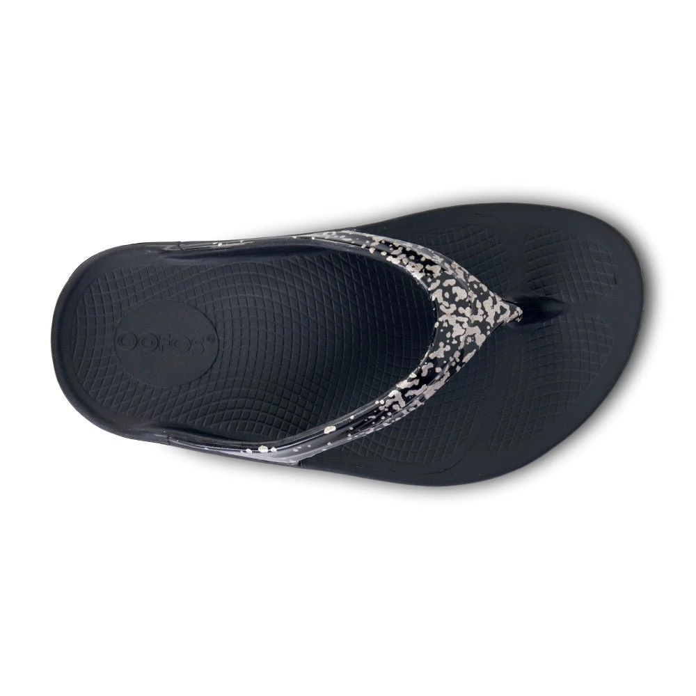 'OOFOS' Women's OOlala Thong Limited Edition - Black / Champagne Pop - Image 2