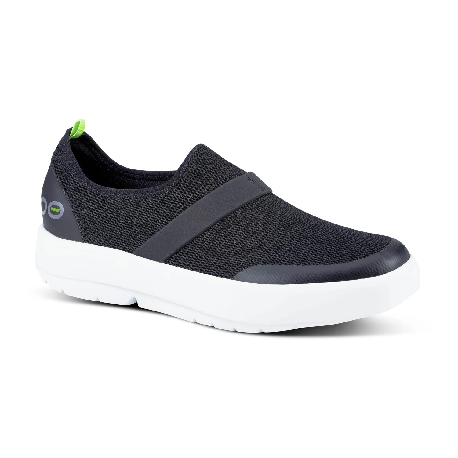 'OOFOS' Women's OOmg Fibre Low Slip On - White / Black - Image 2