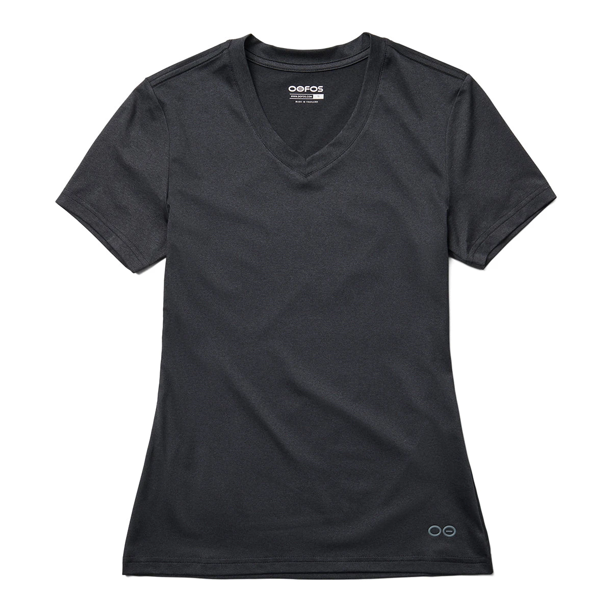 OOfos Women's COOl Down V Neck - Dark Gray Heather