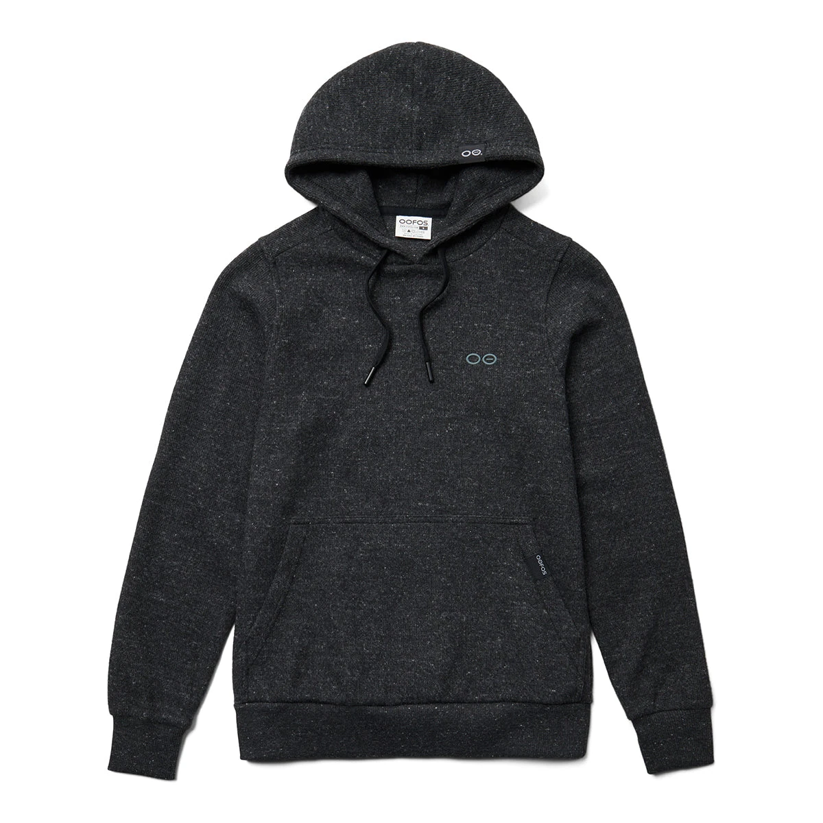 OOfos Women's OOmy Knit Hoodie - Dark Charcoal Gray Heather