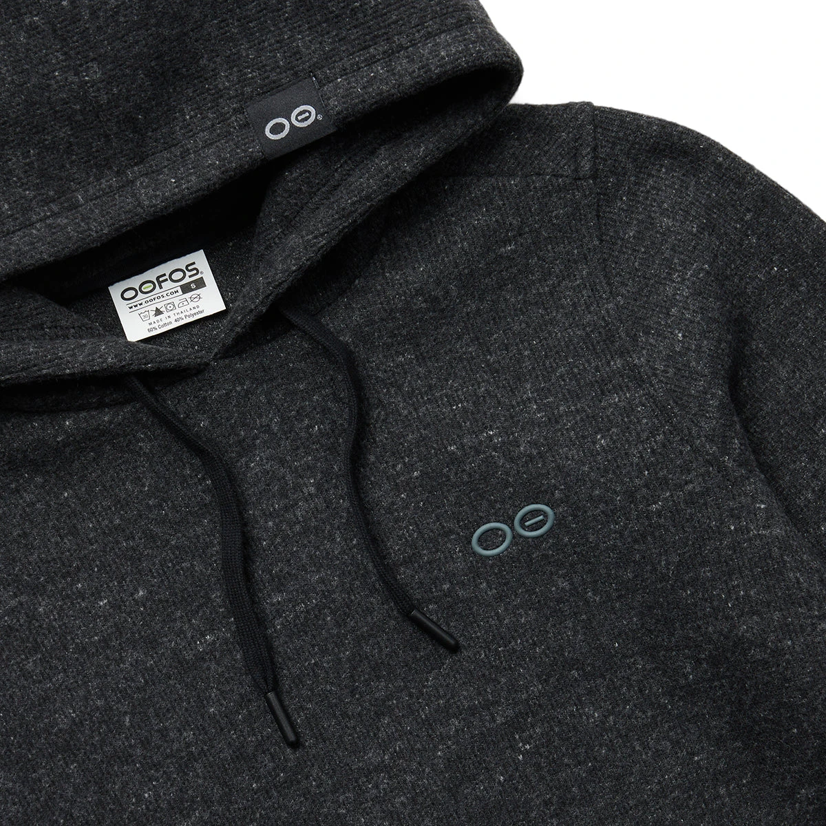 OOfos Women's OOmy Knit Hoodie - Dark Charcoal Gray Heather - Image 5