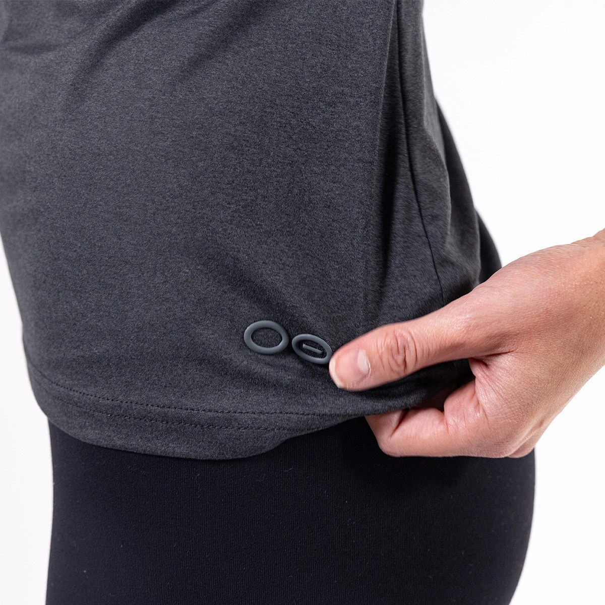 OOfos Women's COOl Down V Neck - Dark Gray Heather - Image 3