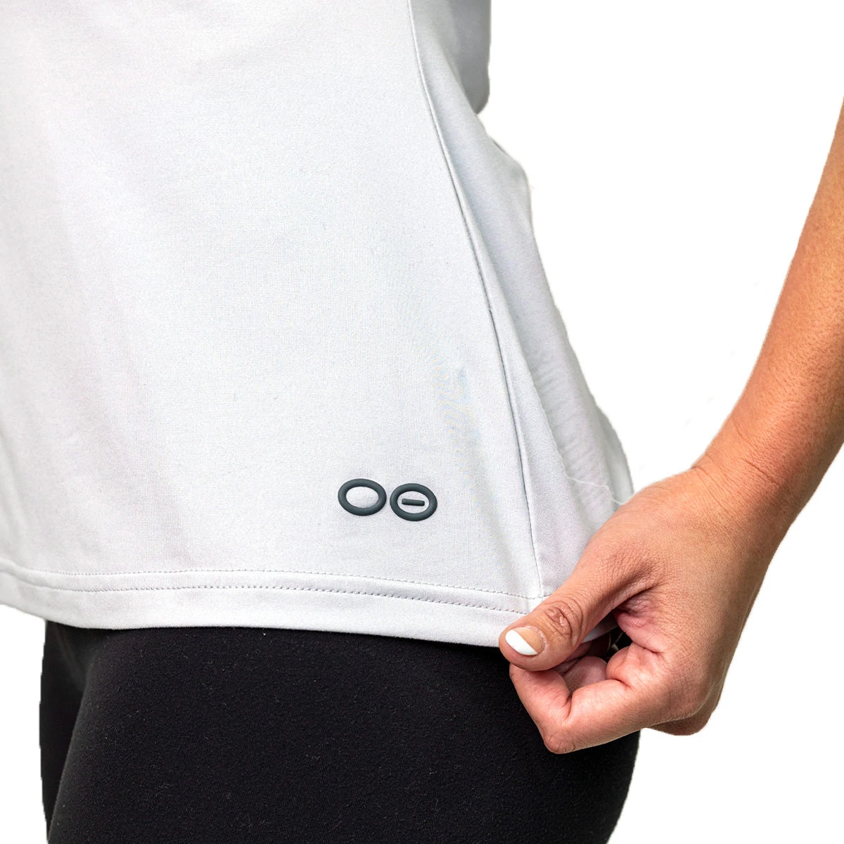 OOfos Women's COOl Down V Neck - Light Gray Heather - Image 3